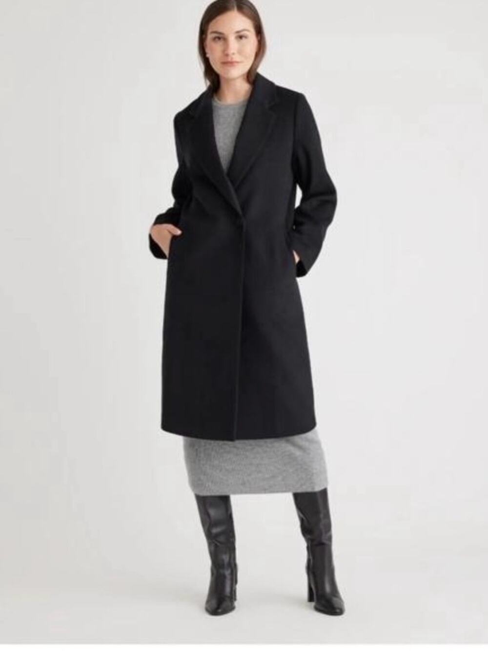 New Quince Wool Cashmere Classic Single Breasted Blazer Coat Womens Medium NWT